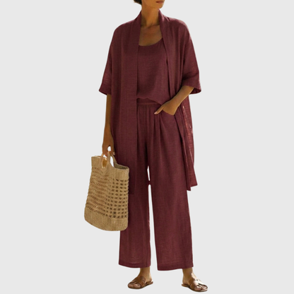 Relaxed Linen Feel Three-Piece Set