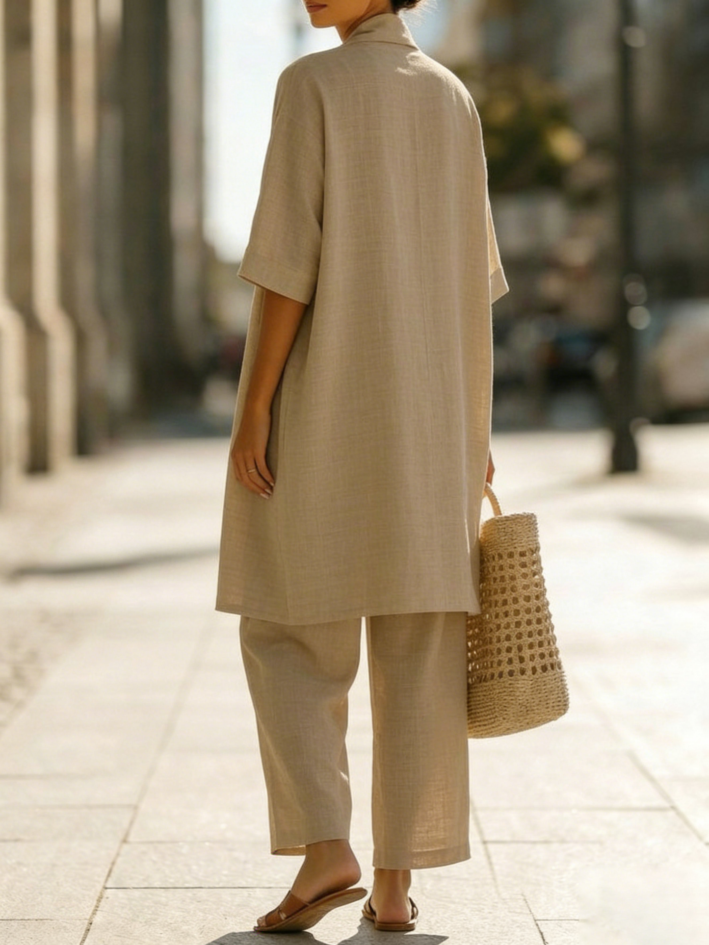 Relaxed Linen Feel Three-Piece Set