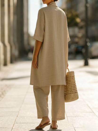 Relaxed Linen Feel Three-Piece Set