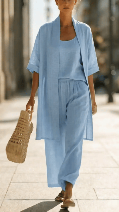 Relaxed Linen Feel Three-Piece Set