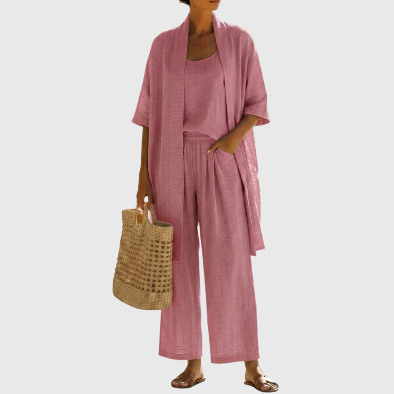 Relaxed Linen Feel Three-Piece Set