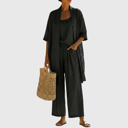 Relaxed Linen Feel Three-Piece Set