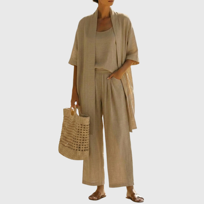 Relaxed Linen Feel Three-Piece Set