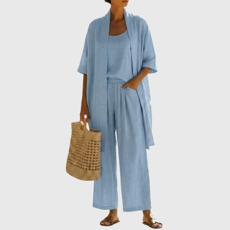 Relaxed Linen Feel Three-Piece Set