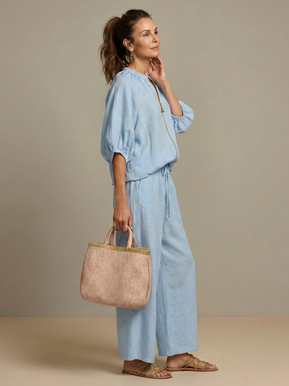 Elegant Zip-Up Two-Piece Set