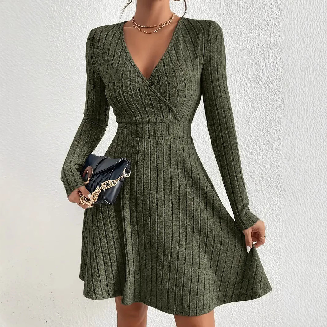 Wrap Dress with Long Sleeves for Refined Feminine Styling