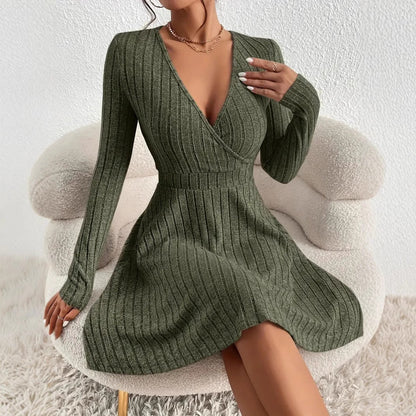 Wrap Dress with Long Sleeves for Refined Feminine Styling