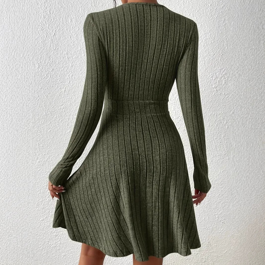 Wrap Dress with Long Sleeves for Refined Feminine Styling