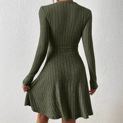 Wrap Dress with Long Sleeves for Refined Feminine Styling