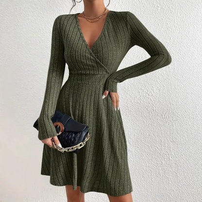 Wrap Dress with Long Sleeves for Refined Feminine Styling