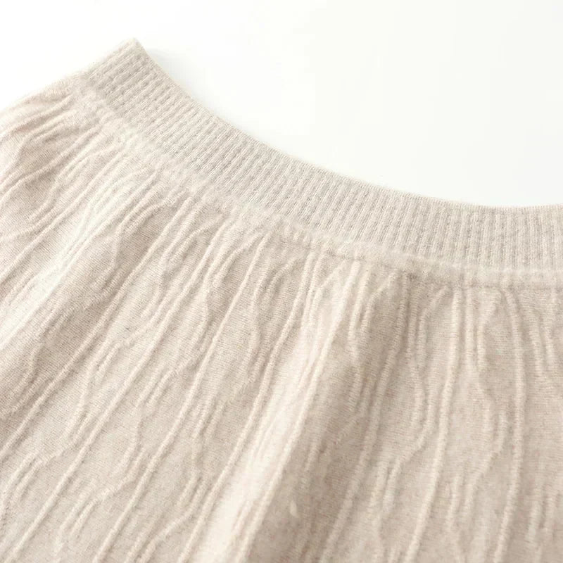 Knit Midi Skirt with Soft Feminine Everyday Styling