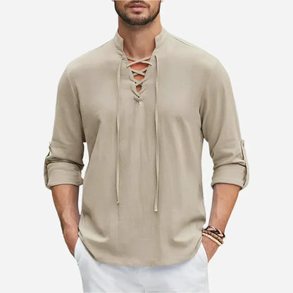 Men’s Lace-Up Long Sleeve Shirt
