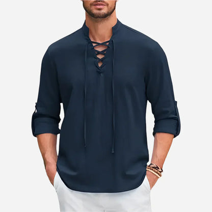 Men’s Lace-Up Long Sleeve Shirt