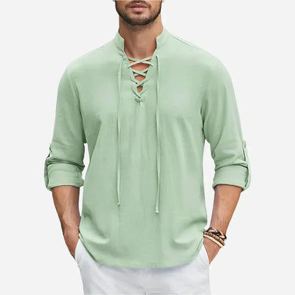 Men’s Lace-Up Long Sleeve Shirt