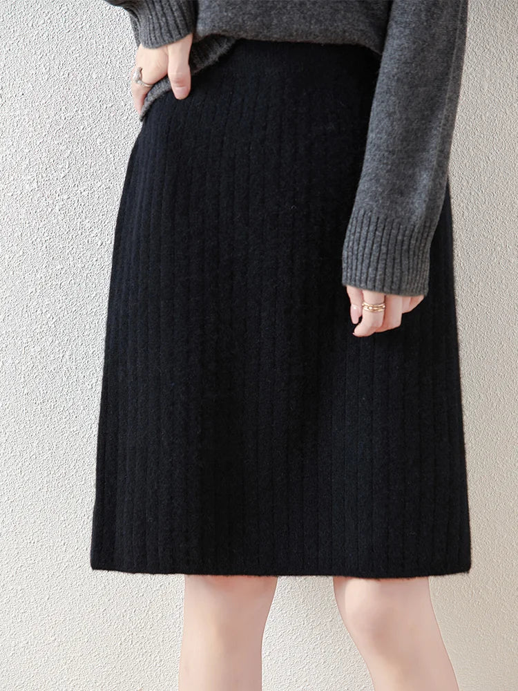 Knit Midi Skirt for Chic Comfortable Everyday Styling