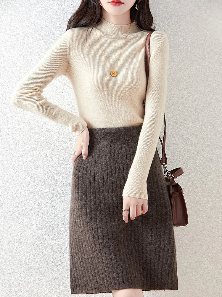 Knit Midi Skirt for Chic Comfortable Everyday Styling