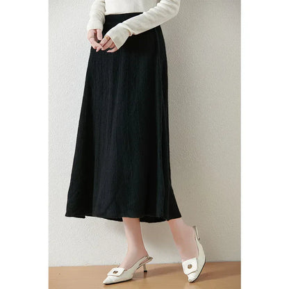 Knit Midi Skirt with Soft Feminine Everyday Styling