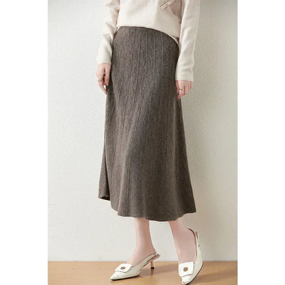 Knit Midi Skirt with Soft Feminine Everyday Styling