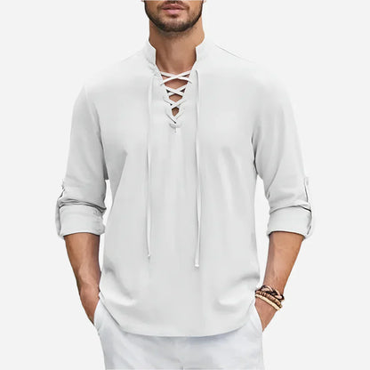 Men’s Lace-Up Long Sleeve Shirt