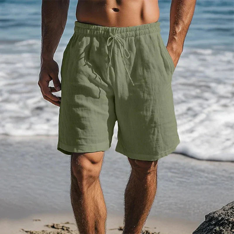 Linen Feel Quick-Dry Summer Swim Shorts