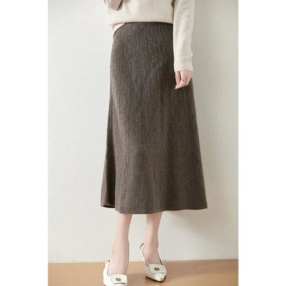 Knit Midi Skirt with Soft Feminine Everyday Styling