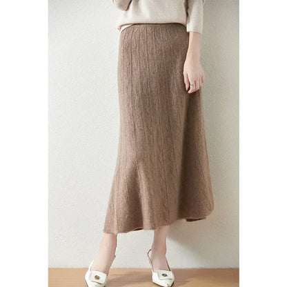 Knit Midi Skirt with Soft Feminine Everyday Styling