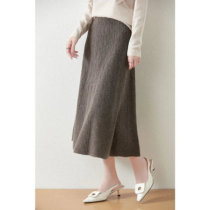 Knit Midi Skirt with Soft Feminine Everyday Styling