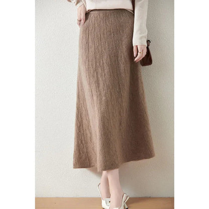 Knit Midi Skirt with Soft Feminine Everyday Styling
