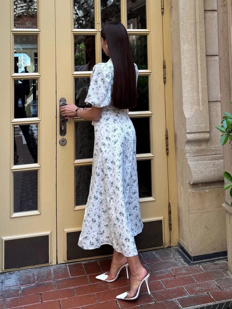 Summer Dress Women Midi Dress Floral Elegant
