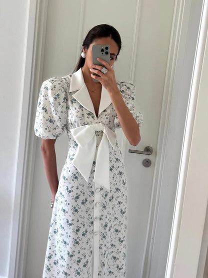Summer Dress Women Midi Dress Floral Elegant