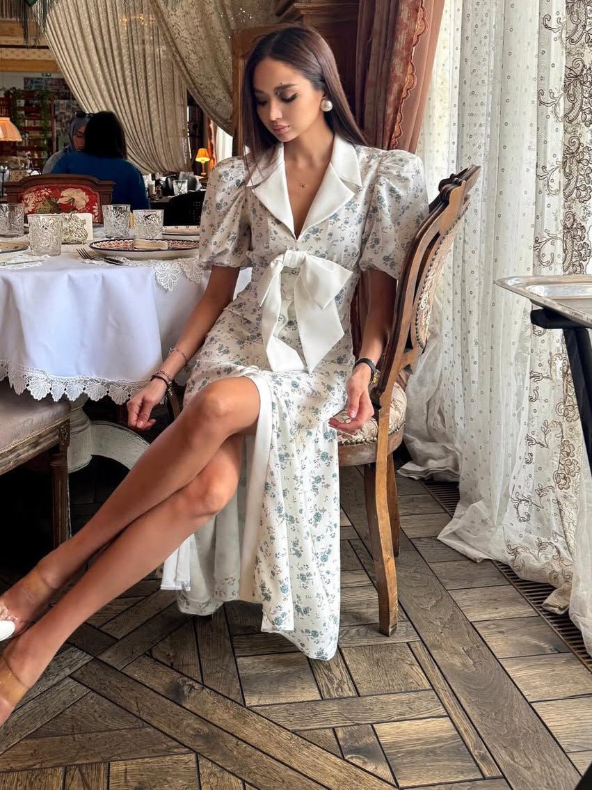 Summer Dress Women Midi Dress Floral Elegant