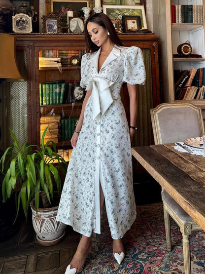 Summer Dress Women Midi Dress Floral Elegant