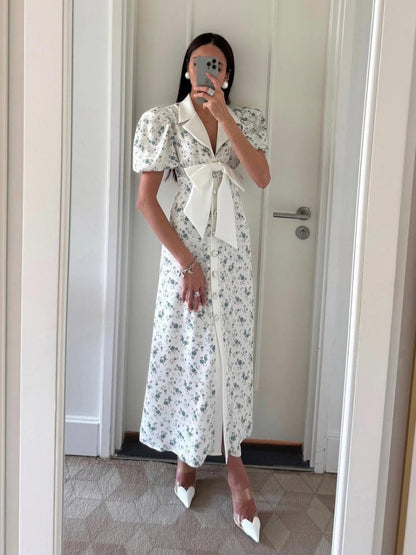 Summer Dress Women Midi Dress Floral Elegant