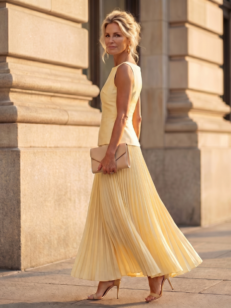 Structured Bodice & Pleated Skirt Set