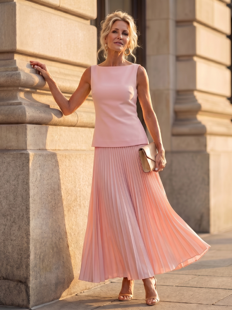Structured Bodice & Pleated Skirt Set