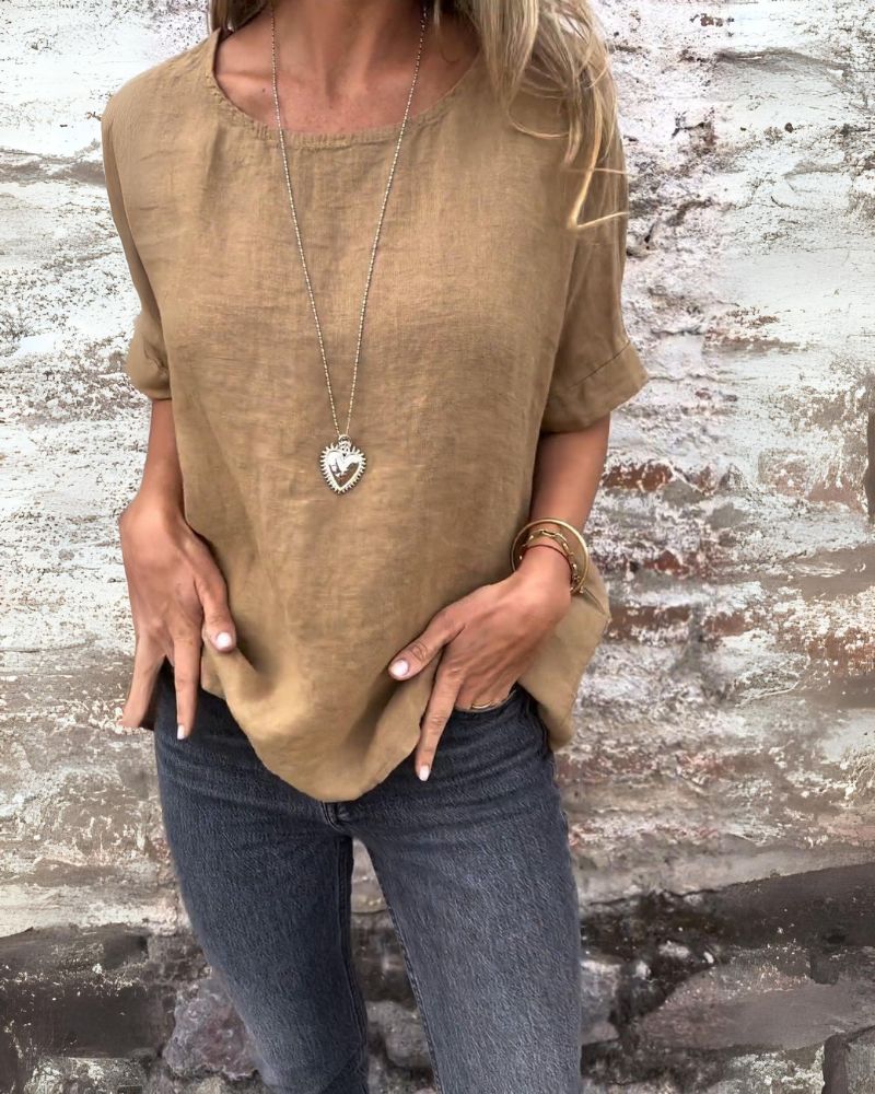 T-Shirt Cotton and Linen Crew Neck