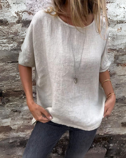 T-Shirt Cotton and Linen Crew Neck