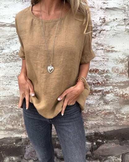 T-Shirt Cotton and Linen Crew Neck
