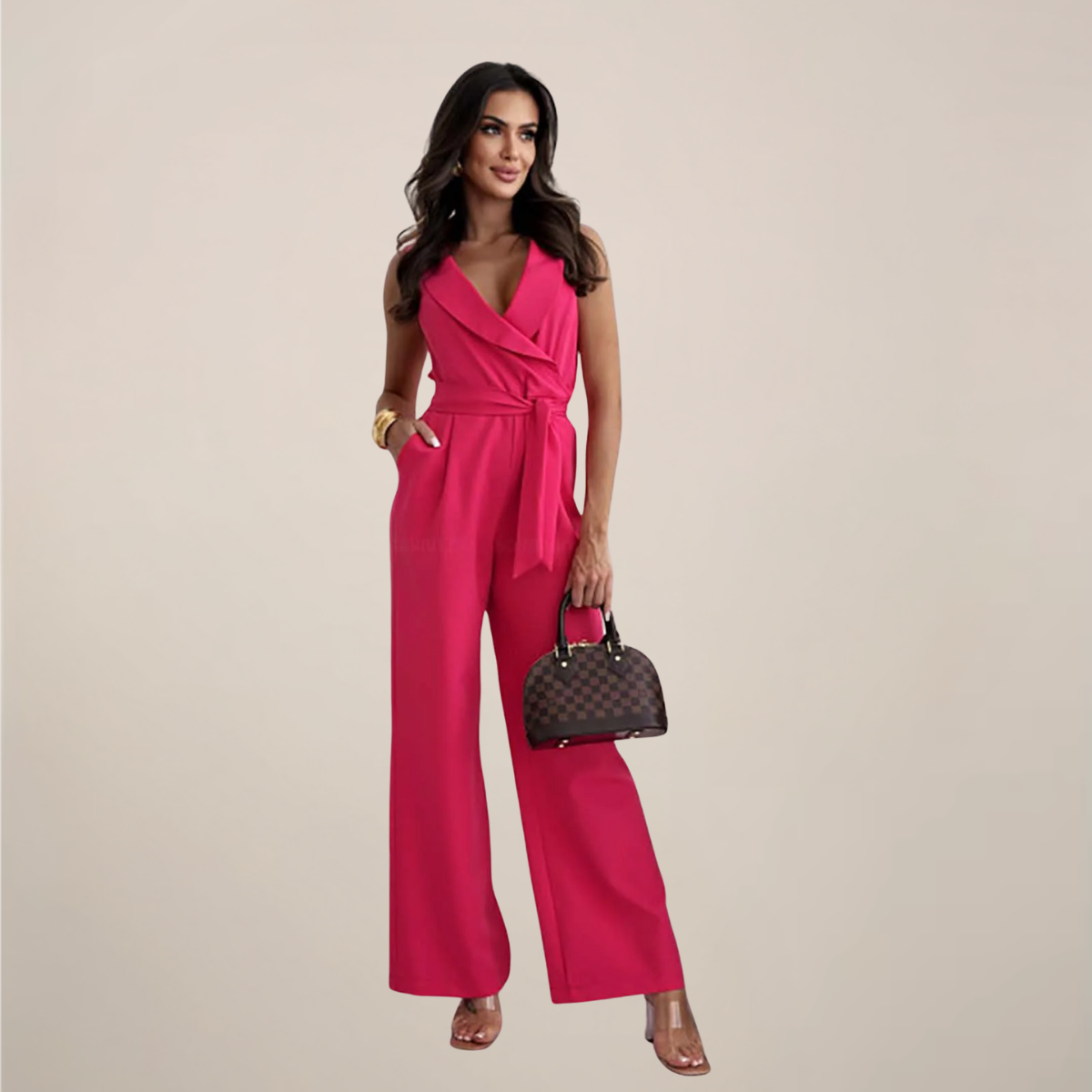 Scuba Crepe Wrap Jumpsuit for Chic Feminine Styling