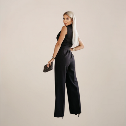 Scuba Crepe Wrap Jumpsuit for Chic Feminine Styling