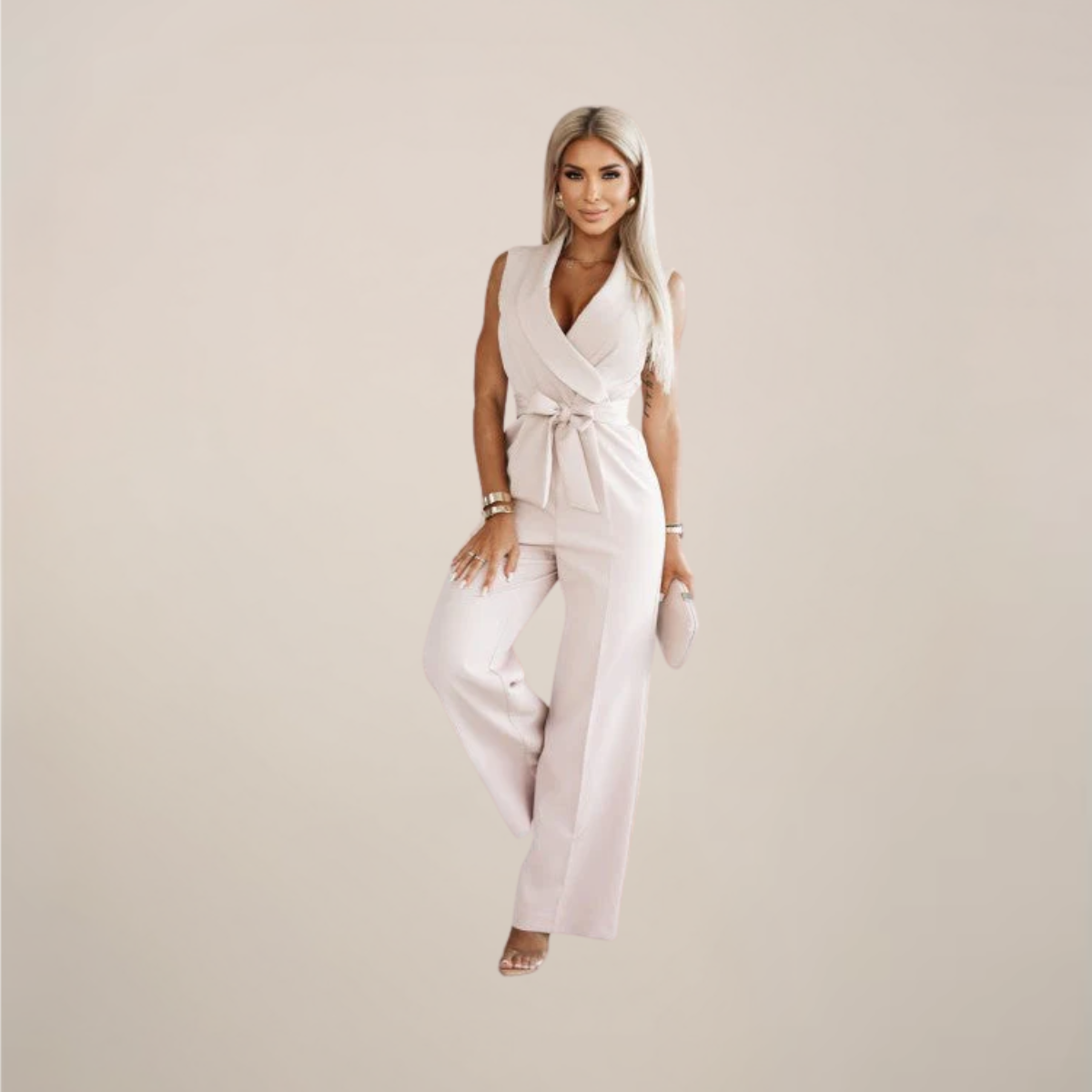 Scuba Crepe Wrap Jumpsuit for Chic Feminine Styling