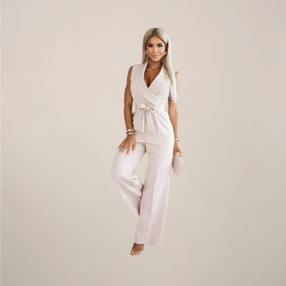 Scuba Crepe Wrap Jumpsuit for Chic Feminine Styling