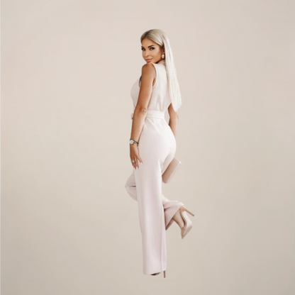 Scuba Crepe Wrap Jumpsuit for Chic Feminine Styling
