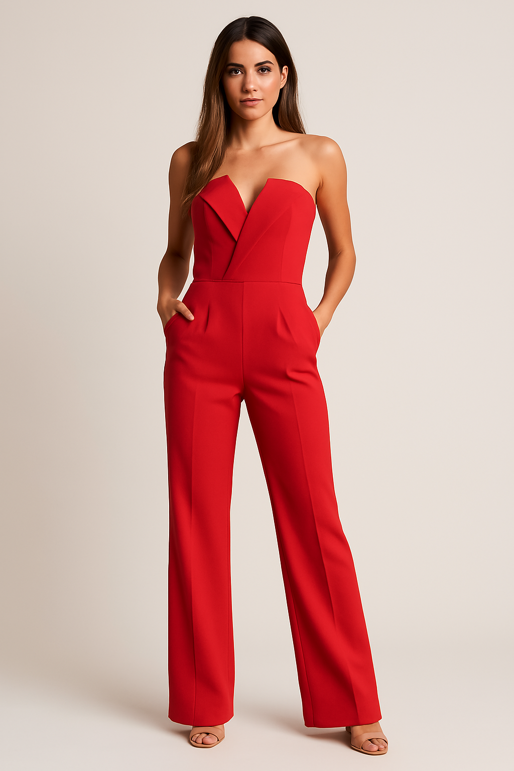 Strapless Tuxedo Jumpsuit for Elegant Statement Looks