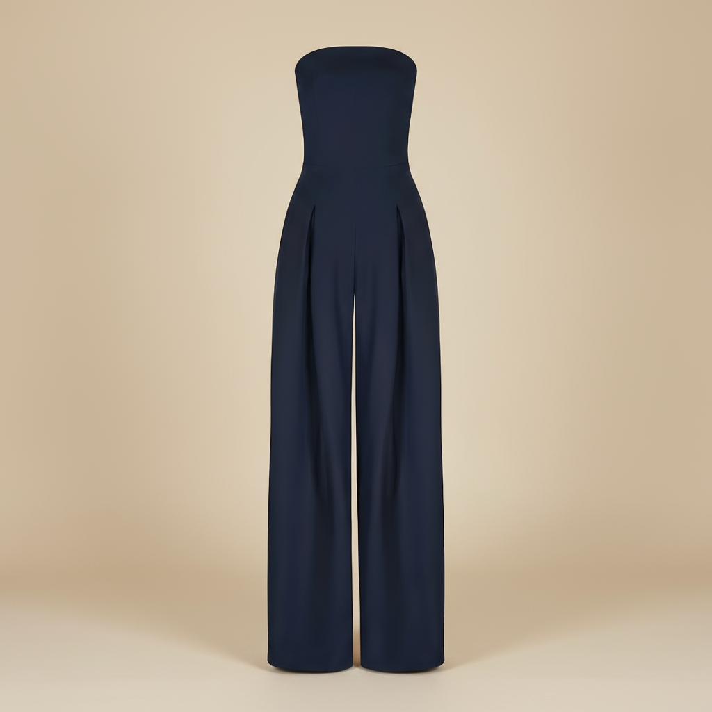 Heavy Satin Bodice Jumpsuit for Elegant Evening Styling