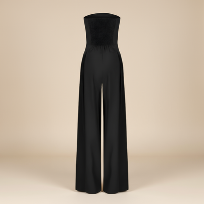 Heavy Satin Bodice Jumpsuit for Elegant Evening Styling