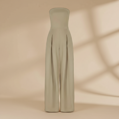 Heavy Satin Bodice Jumpsuit for Elegant Evening Styling