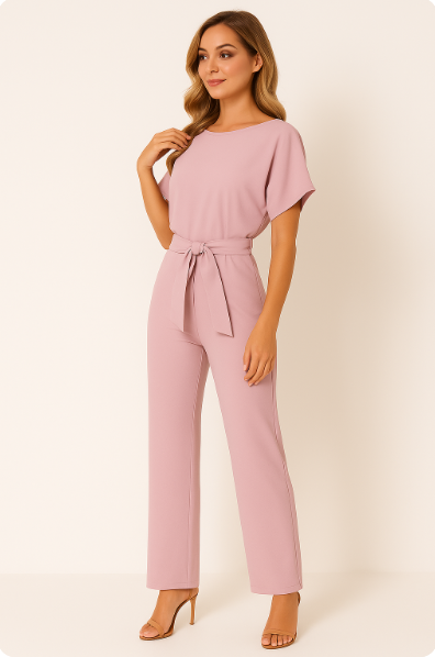 Ponte Knit Batwing Jumpsuit for Elegant Everyday Styling