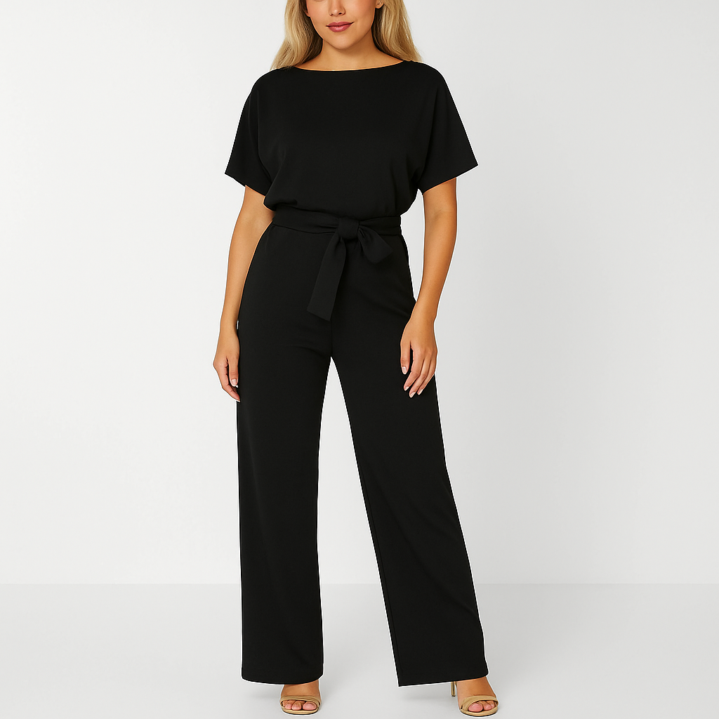 Ponte Knit Batwing Jumpsuit for Elegant Everyday Styling