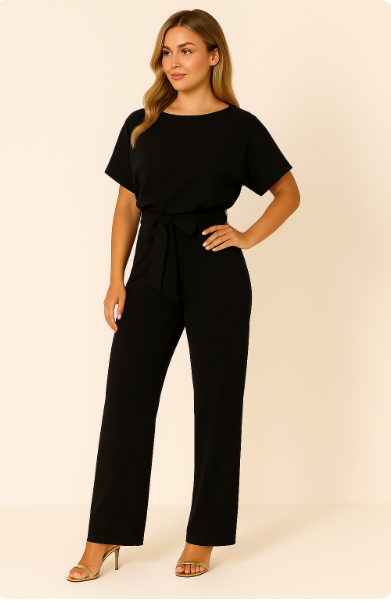 Ponte Knit Batwing Jumpsuit for Elegant Everyday Styling
